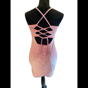 Lingerie Women’s Soft Pink Size Medium Velvet Feel Lace Up Back Sexy Corset